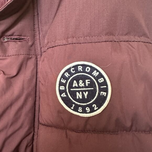 Abercrombie Fitch Puffer Vest Men Small Fleece Quilted Lined Button Zip Y2K 00s - Picture 6 of 10